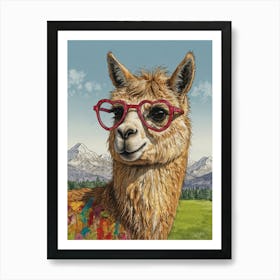 Llama In Glasses 3 Art Print