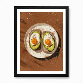 Avocado On Toast Illustration 1 Art Print