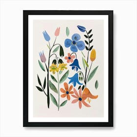 Painted Florals Bluebell 4 Art Print