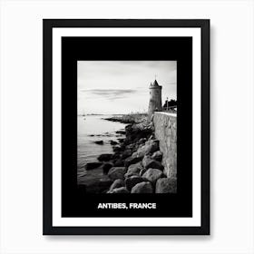 Poster Of Antibes, France, Mediterranean Black And White Photography Analogue 3 Art Print