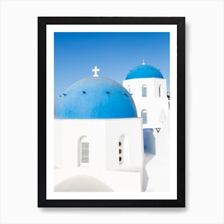 Bell house by the sea - Santorini, Greece - Minimalist Travel Painting -  Coastal Aesthetic Coffee Mug by Cosmic Soup - Pixels