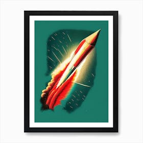 Meteor Vintage Sketch Space Art Print