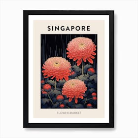 Singapore Botanical Flower Market Poster Art Print