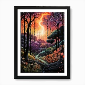 Forest Abstract Minimalist 1 Art Print