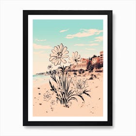 French Riviera, Flower Collage 3 Art Print