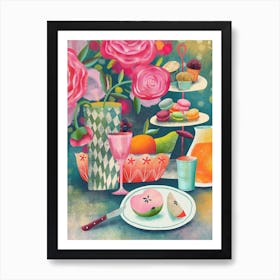 Still Life With Macarons Art Print