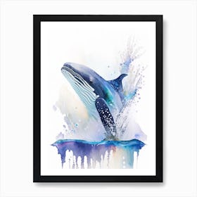 Southern Right Whale Storybook Watercolour  (1) Art Print