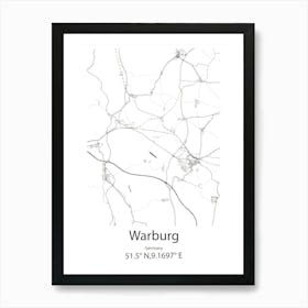 Warburg,Germany Minimalist Map Poster