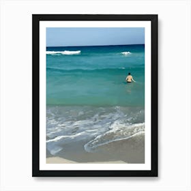 Beach into to the ocean Nature blue Art Print