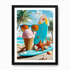 Ice Cream On The Beach Art Print