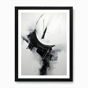 Abstract Black And White Painting 2 Art Print