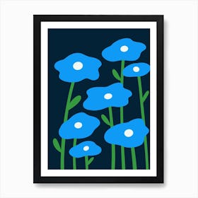 Blue Flowers For You Art Print