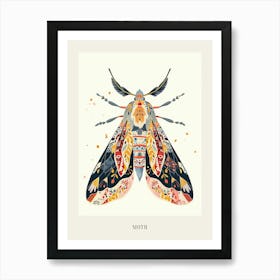 Colourful Insect Illustration Moth 40 Poster Art Print