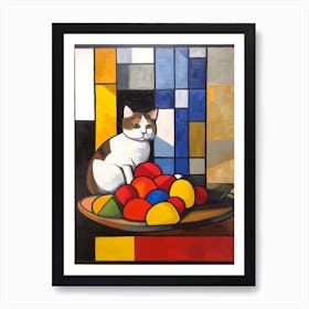 Stock With A Cat 4 De Stijl Style Mondrian Art Print