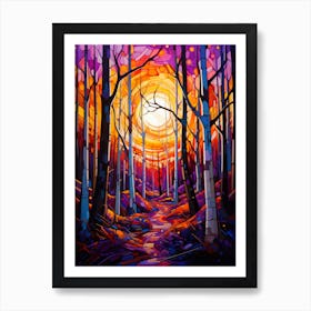 Bold Outlined Aspen Forest Art Print