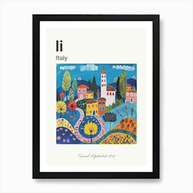 Kids Travel Alphabet  Italy 3 Art Print