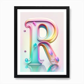 R, Alphabet Bubble Rainbow 1 Art Print