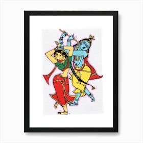 Krishna And Radha 1 Art Print