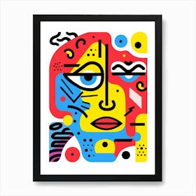 Bold Line Face Illustration 4 Art Print