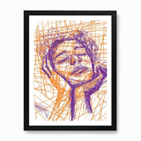 Drawing Of A Woman Art Print