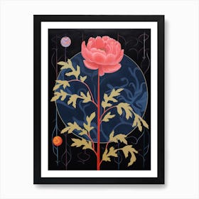 Peony 1 Hilma Af Klint Inspired Flower Illustration Art Print