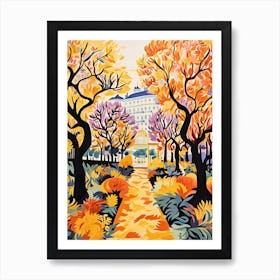 Schonbrunn Palace Gardens, Austria In Autumn Fall Illustration 3 Affiche