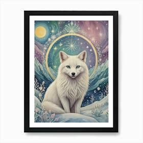 Magical Arctic Fox Art Print