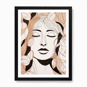 Woman With Leaves 8 Art Print