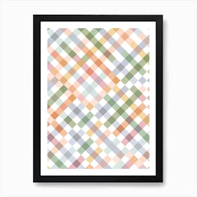 Gingham Checker Cottage Summer Poster