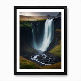 Langisjór Waterfall, Iceland Realistic Photograph (2) Art Print