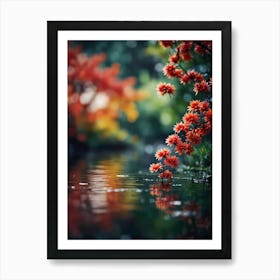 Autumn Flowers In The Water Art Print