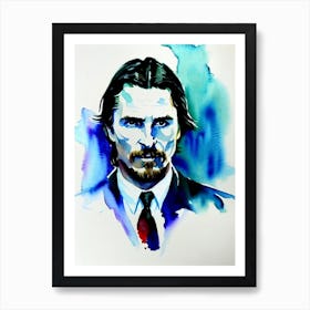 Christian Bale In The Dark Knight Watercolor Art Print