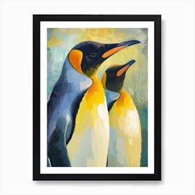 King Penguin Cuverville Island Colour Block Painting 3 Art Print