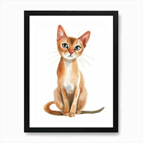 Abyssinian Cat Clipart Illustration 3 Art Print