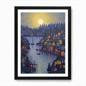 Gig Harbor Washington Retro Pop Art 12 Art Print