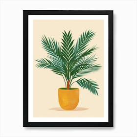 Sago Palm Plant Minimalist Illustration 8 Art Print