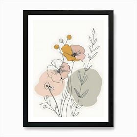 Minimalist Flower Line Art 7 Art Print