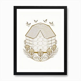 Apiculture Beehive 1 William Morris Style Art Print