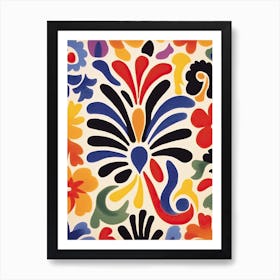 Botanical Abstract Matisse Style Flowers Art Print