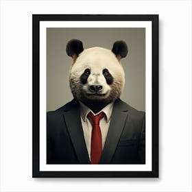 Panda Art In Minimalism Style 2 Art Print