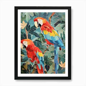 Kitsch Parot Collage 3 Art Print