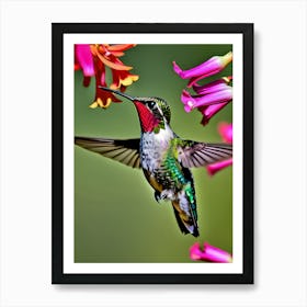 Male Ruby Throated Hummingbird -Reimagined 7 Art Print