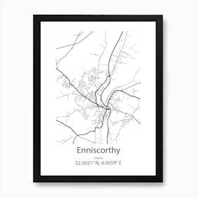 Enniscorthy,Ireland Minimalist Map Art Print