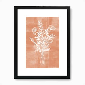 Tan Wildflower Print Art Print