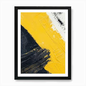 Abstract Yellow And Black Painting 1 Art Print