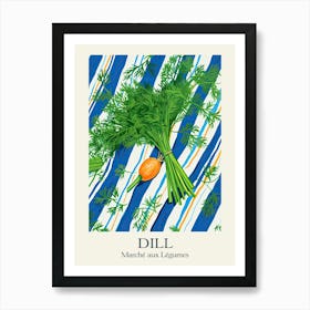 Marche Aux Legumes Dill Summer Illustration 8 Art Print