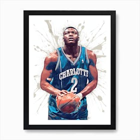 Larry Johnson Charlotte Hornets Art Print