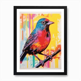 Andy Warhol Style Bird Blackbird 2 Art Print
