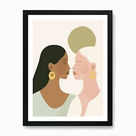 Two Women Kissing 7 Art Print