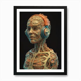 Human Body With Headphones Art Print